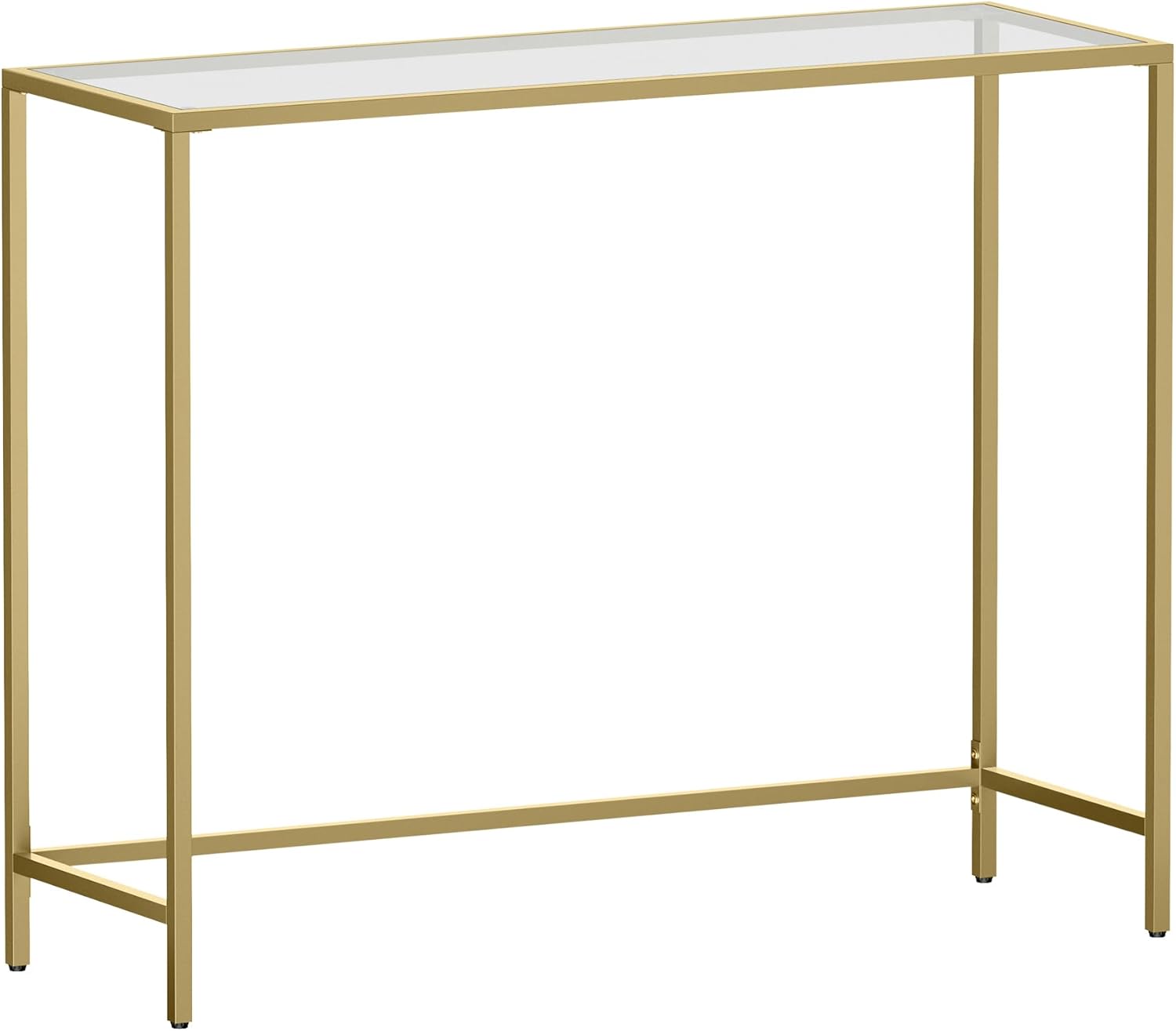 VASAGLE Console Table, Entry Table, Sofa End Table, Tempered Glass Table Top, Me...