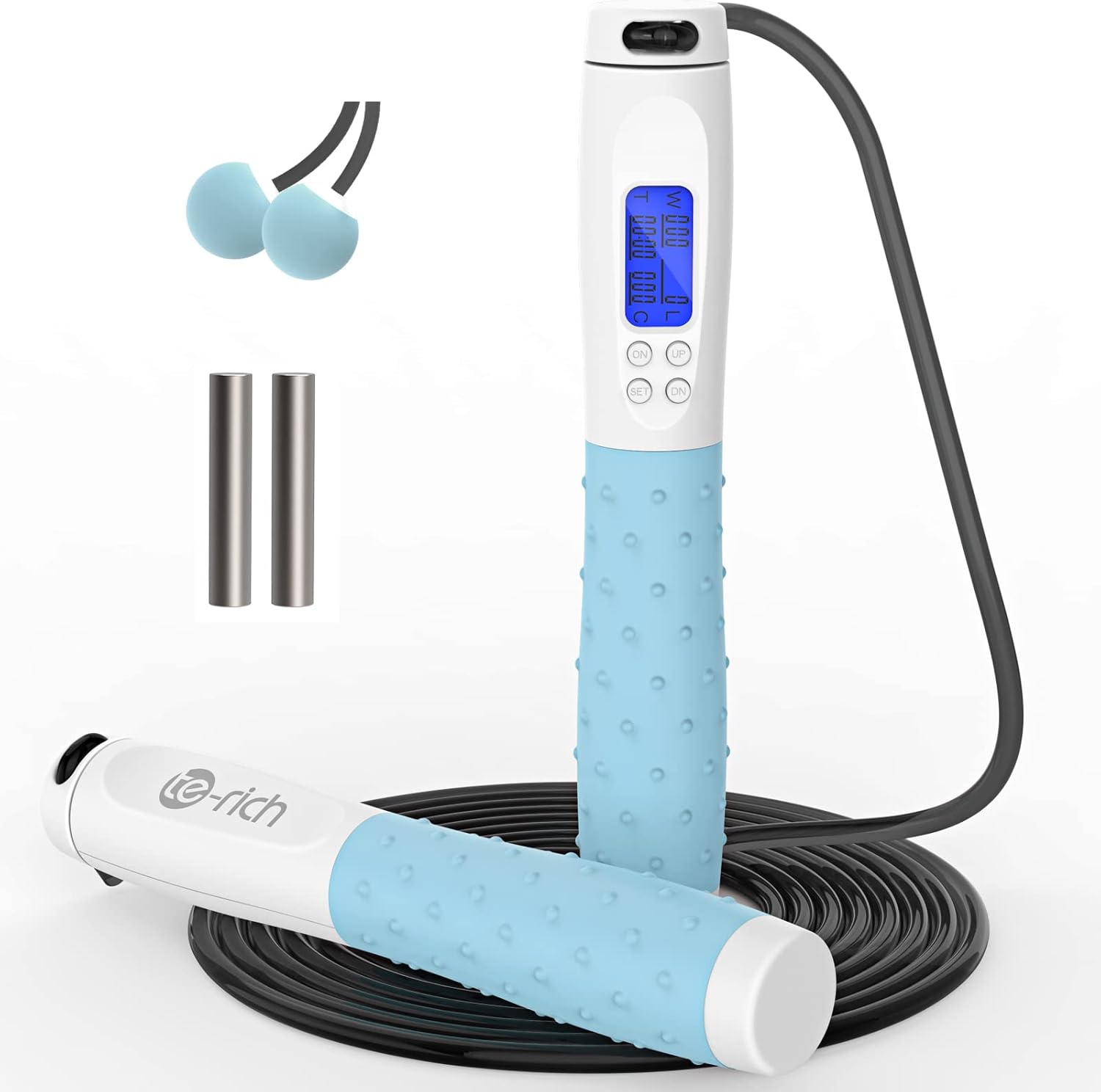 Te-Rich Skipping Rope Adult Fitness, Digital Speed Jump Rope with Counter [Ropel...