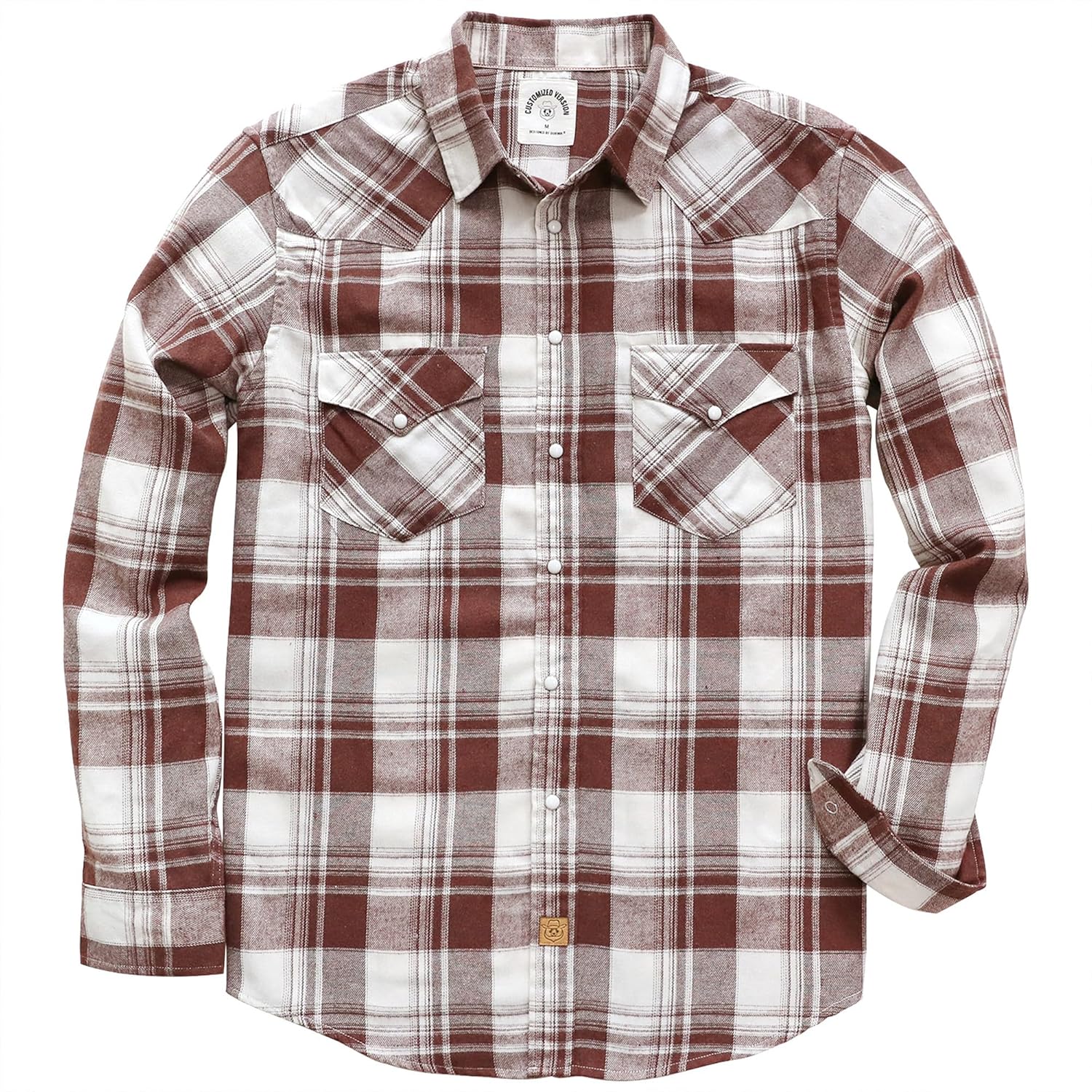 Dubinik® Flannel Shirt for Men Western Cowboy Pearl Snap Shirts for Men Long Sle...