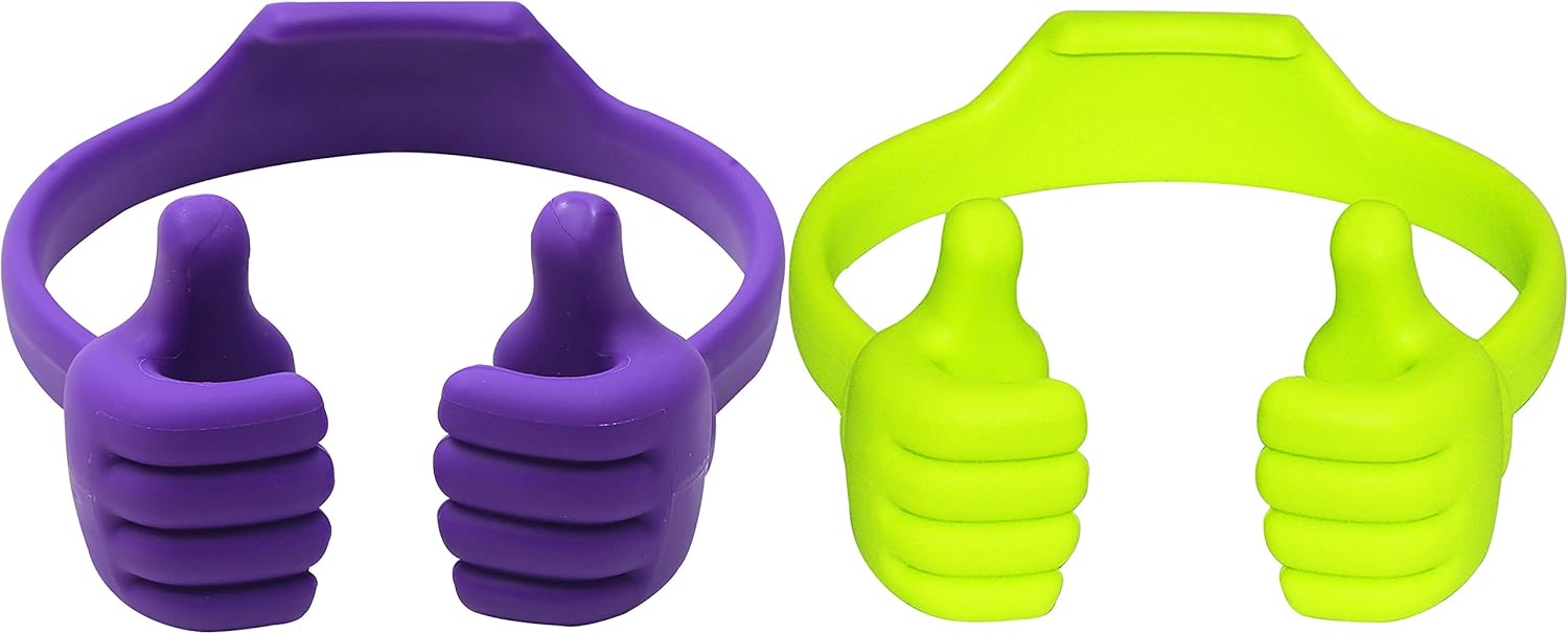 HONSKY Thumbs-Up Phone Stand for Tablets, E-Readers and Smart Phones – Green/Pur...