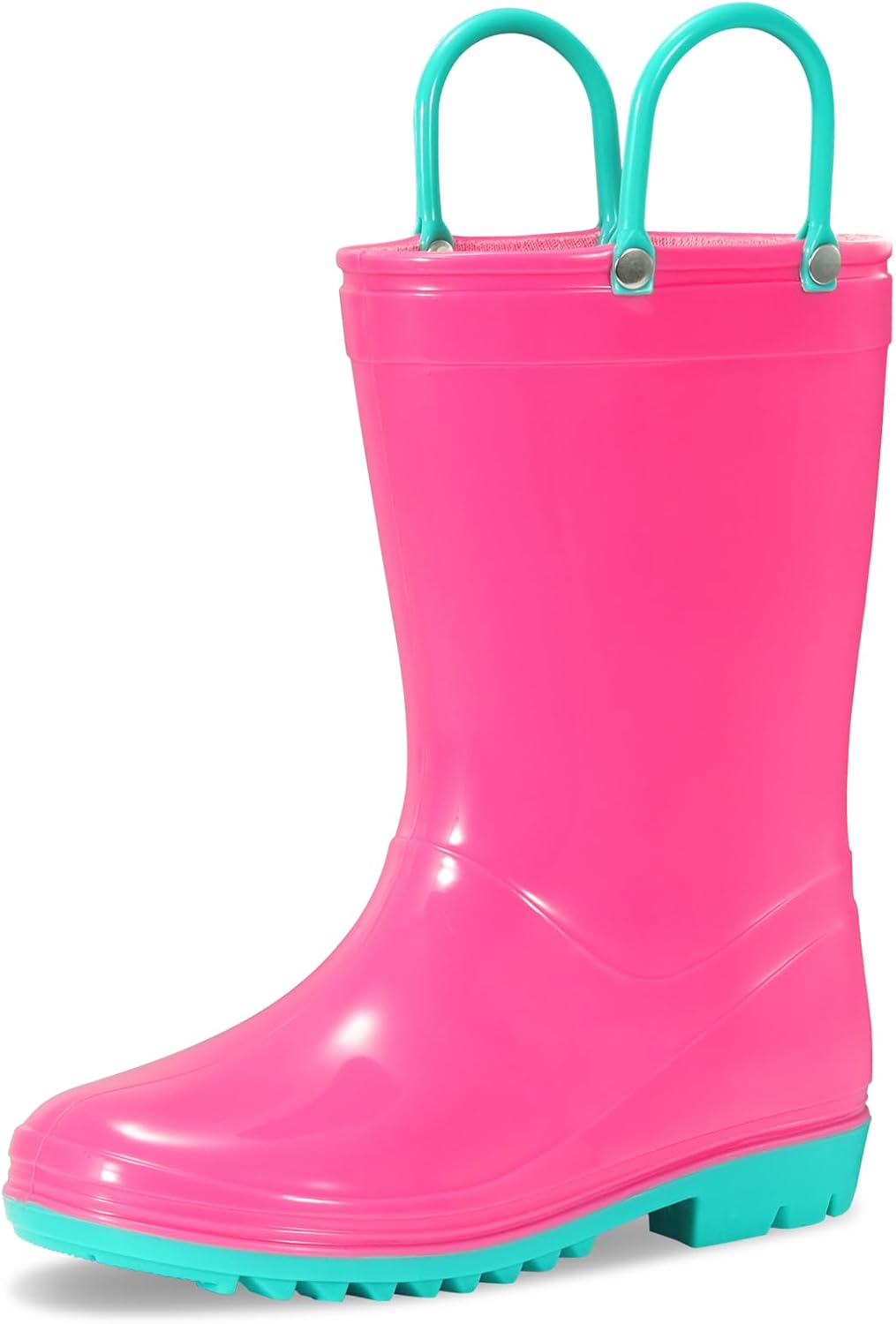 Toddler Rain Boots,Waterproof Kids Rain Boots with Easy-on Handles for Boys and...
