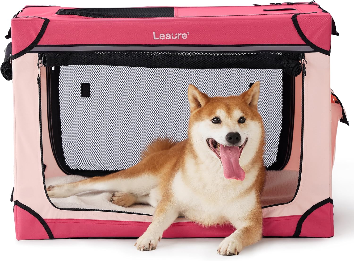 Lesure Soft Collapsible Dog Crate - 30 Inch Portable Travel Dog Crate for Medium...