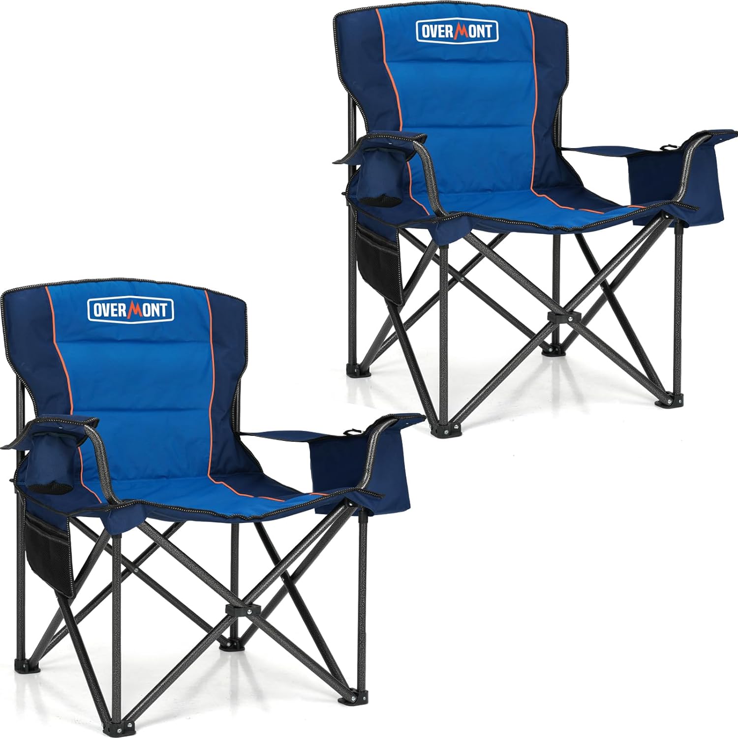 Overmont Oversized Folding Camping Chair - 450lbs Support with Padded Cushion Co...