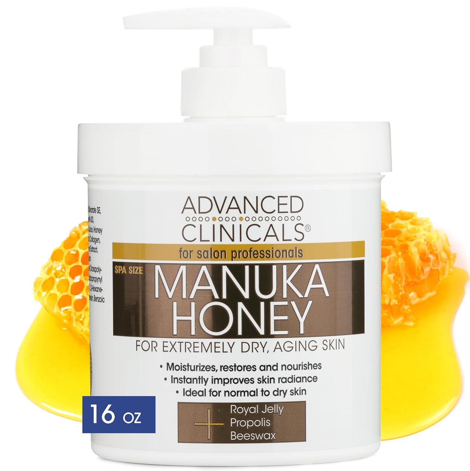 Advanced Clinicals Manuka Honey Cream Face Moisturizer & Body Butter Lotion For...