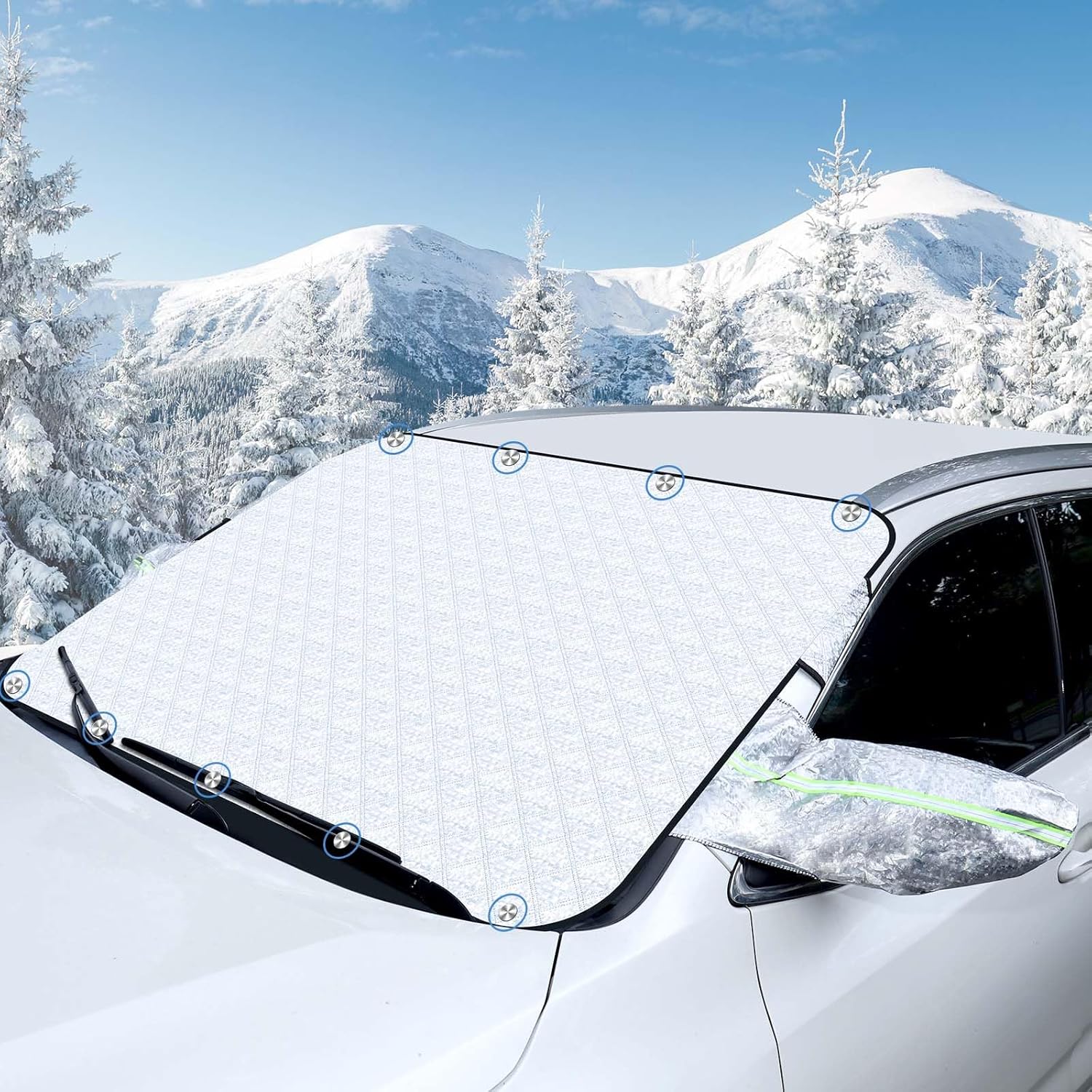 Hejo Car Windscreen Covers Frost for Winter, Foldable Magnetic Windscreen Frost...