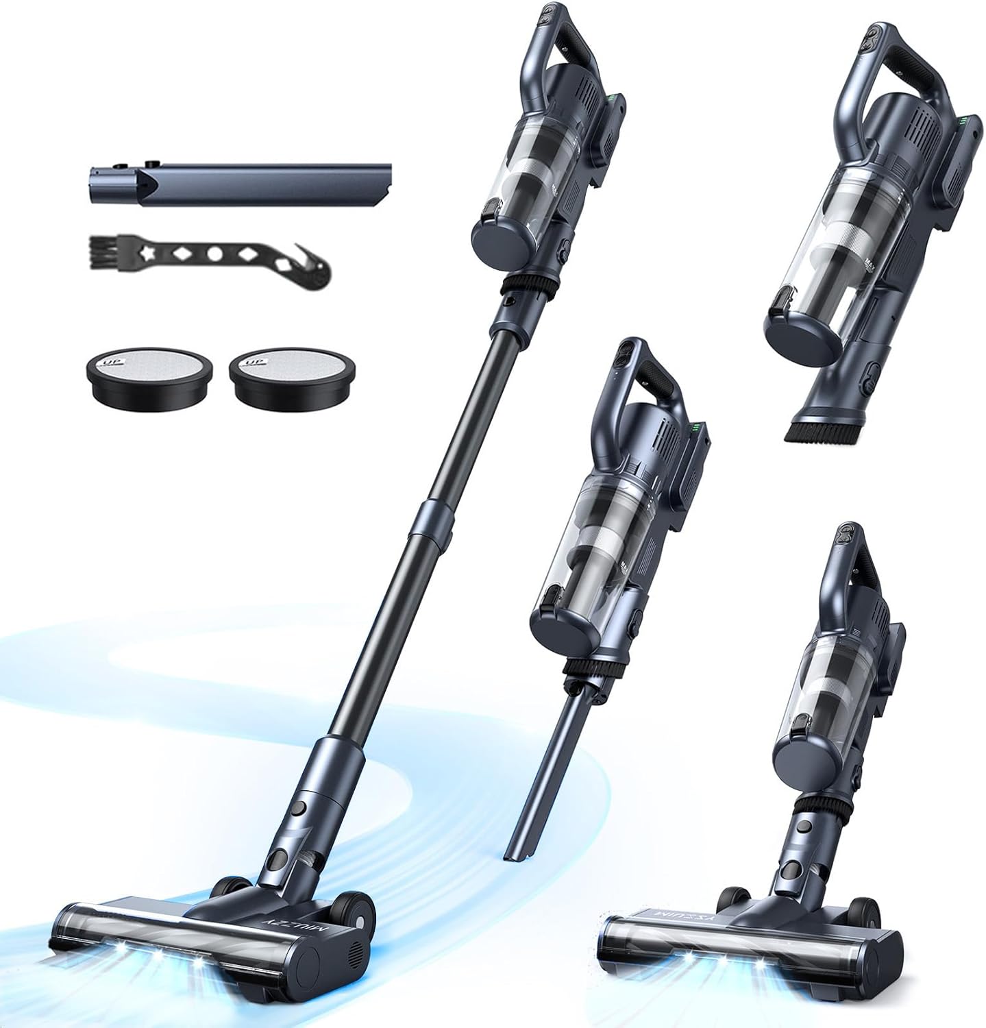Cordless Vacuum Cleaner, 30kPa Powerful Suction Max 50 Minutes, Stick and Handhe...