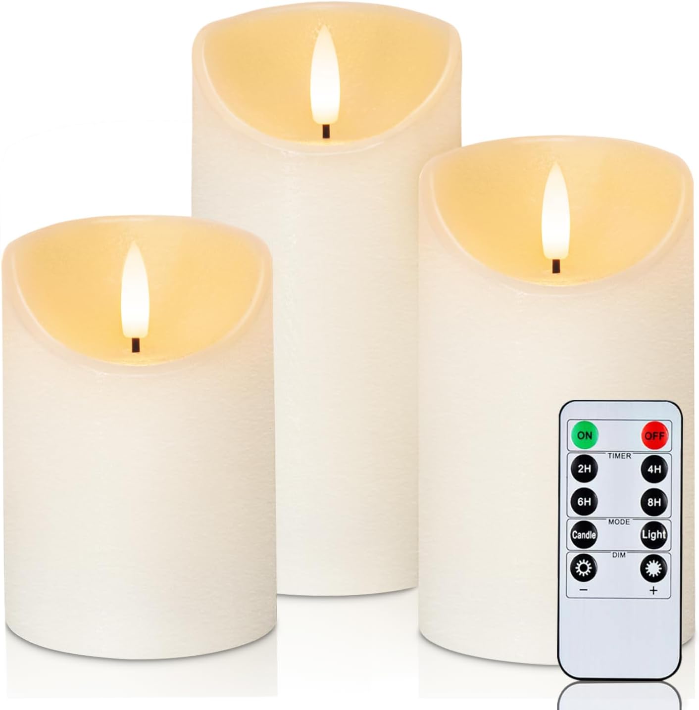 Homemory Flickering Flameless Candles, Realistic LED Candles with Remote and Tim...