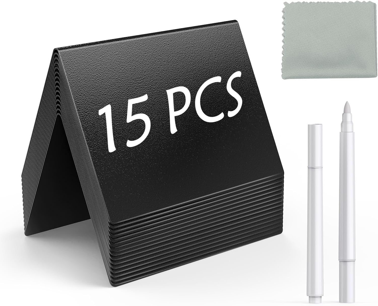 MaxGear 15 PCS 4" x 3" Mini Chalkboard Signs for Food, Reusable Drink & Food Lab...