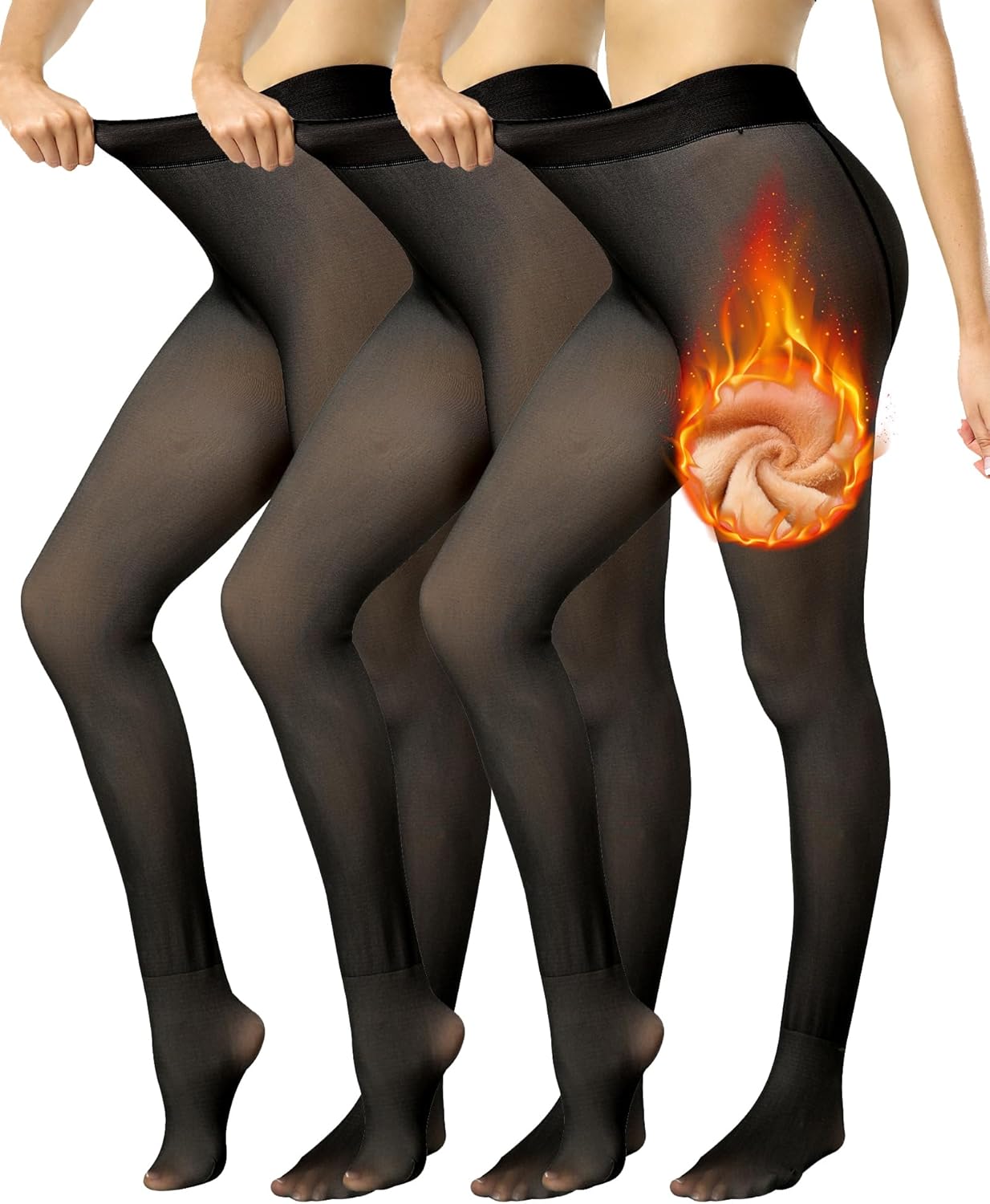 ATHVOTAR Fleece Lined Winter Tights Women - Thermal Warm Opaque Pantyhose Thick...