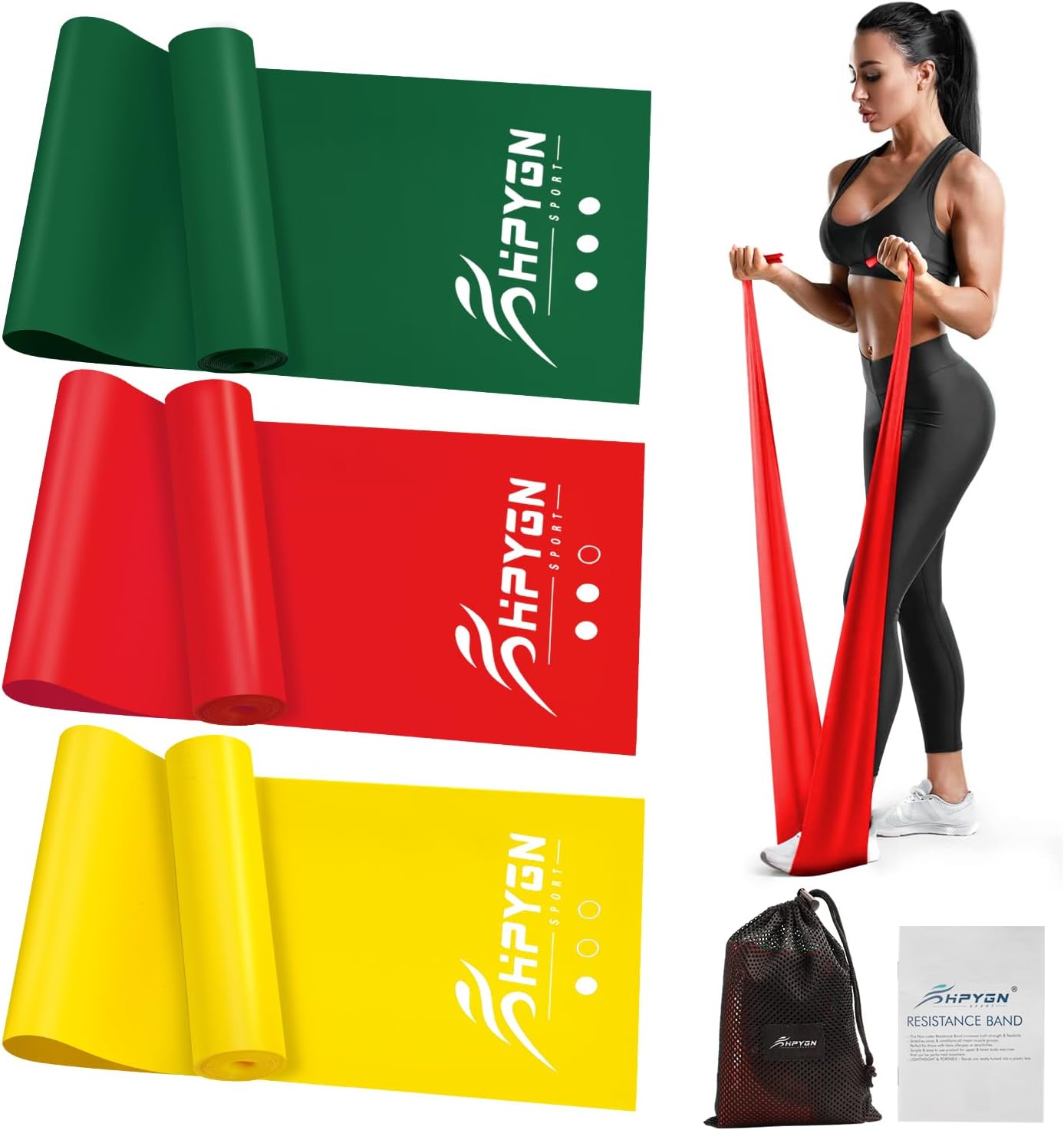 Resistance Bands, Exercise Bands for Physical Therapy, Strength Training, Yoga,...