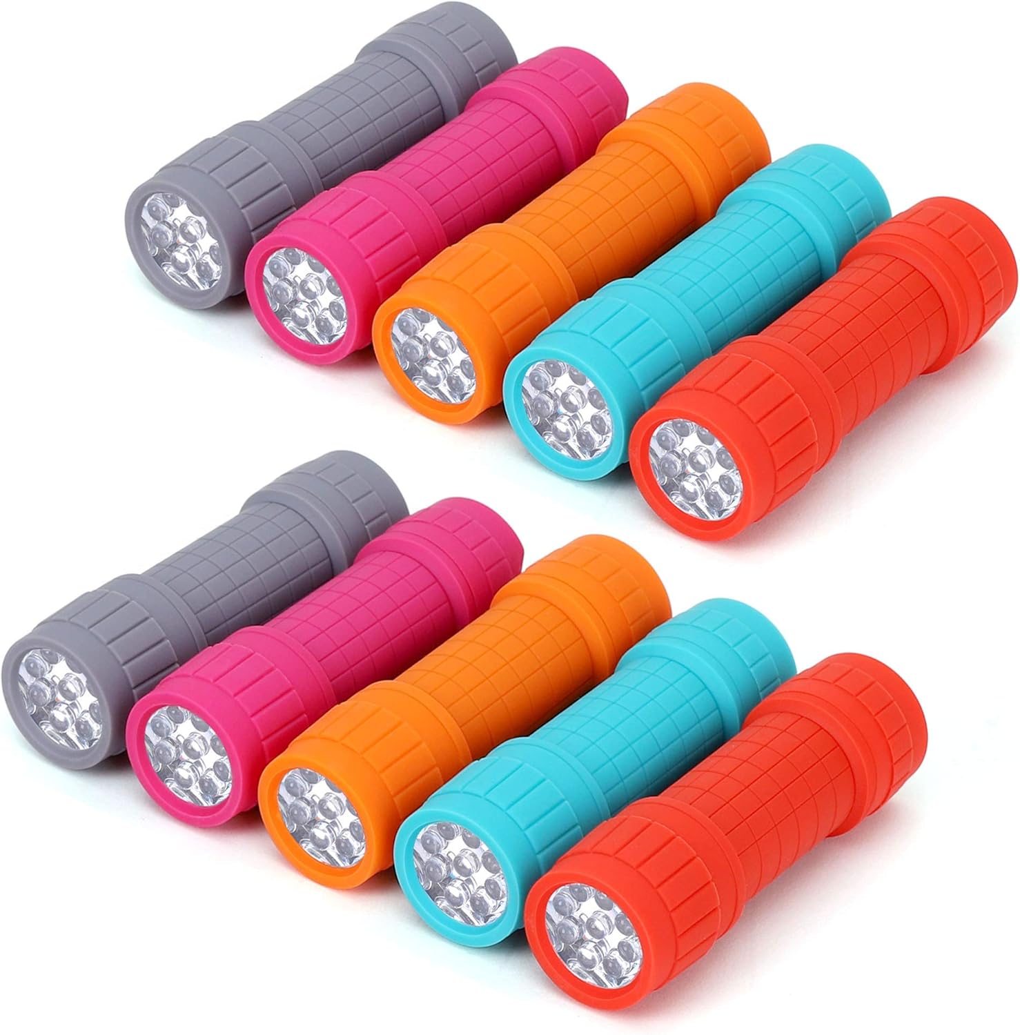 FASTPRO 10-Pack, 9-LED Mini Flashlight Set, AAA Batteries are Included and Pre-I...