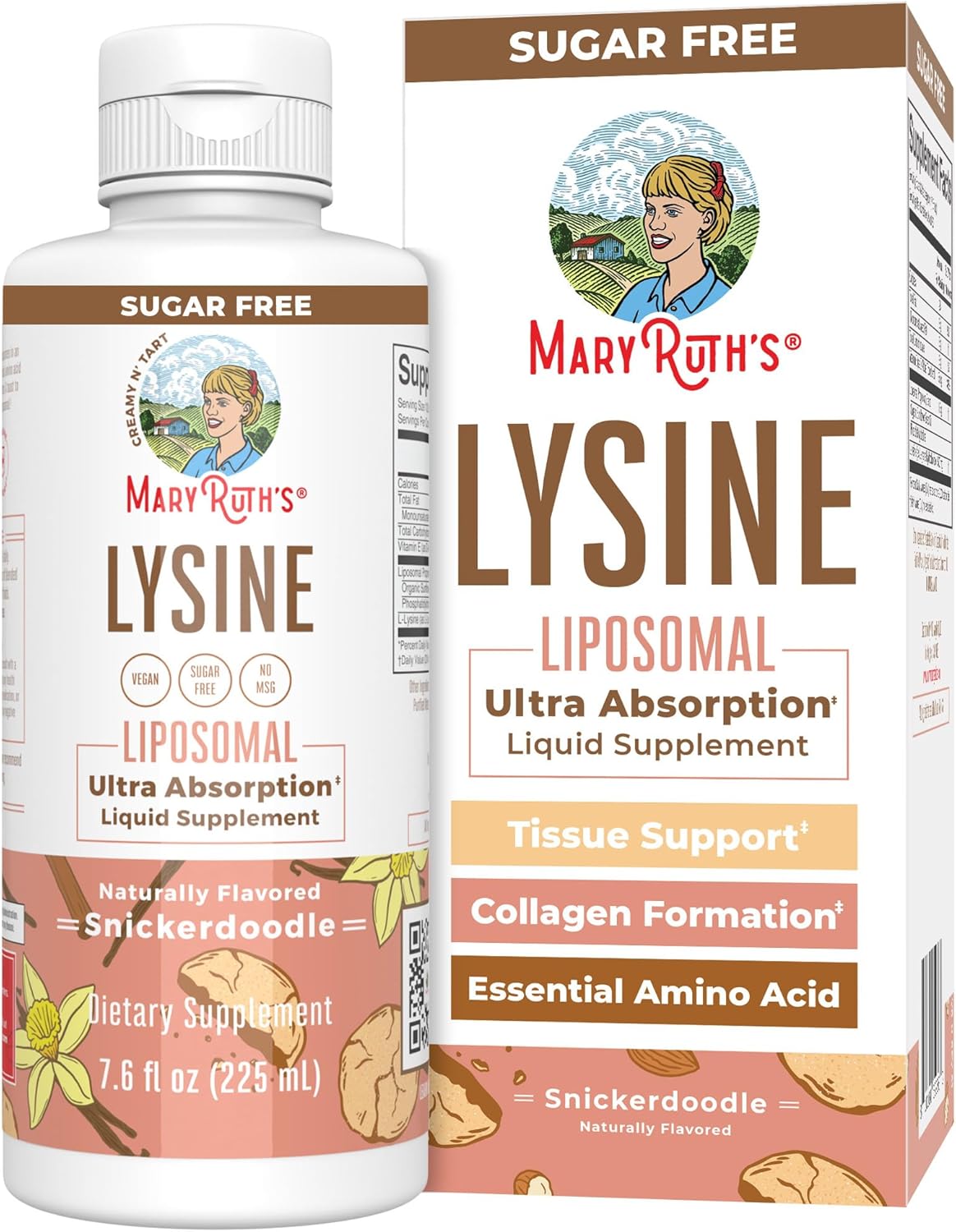 Vegan Lysine Supplement by MaryRuth's | Ultra Absorption | Lysine 500mg | Collag...
