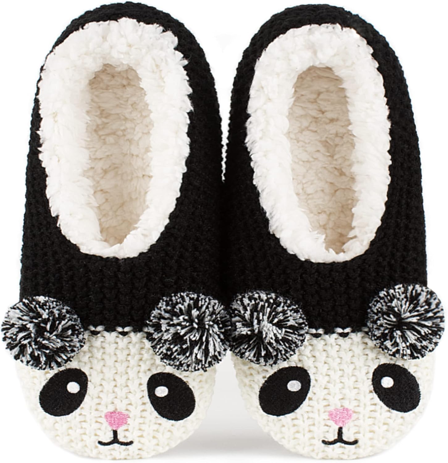 Cute Animal House Slippers, Warm Fuzzy Slipper Socks with Grippers Non Slip, Coz...