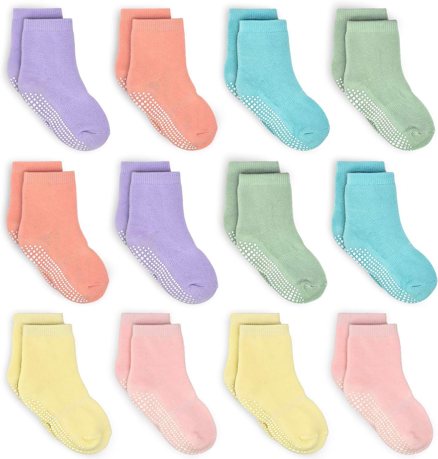 Tphon Kids Non Slip Toddler Boy Grip Socks 12 Pairs Anti Skid Sticky Socks for 1...