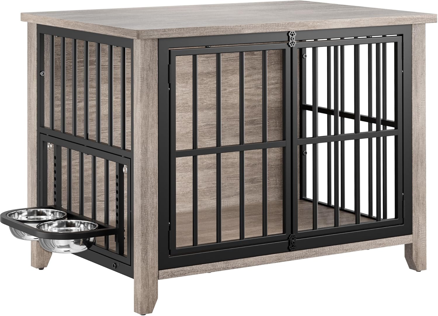 Lulive Dog Crate Furniture, Wooden Dog Kennel Indoor with Adjustable 360°& Heigh...