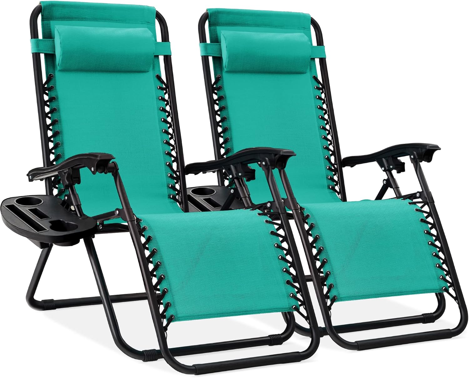 Best Choice Products Set of 2 Adjustable Steel Mesh Zero Gravity Lounge Chair Re...