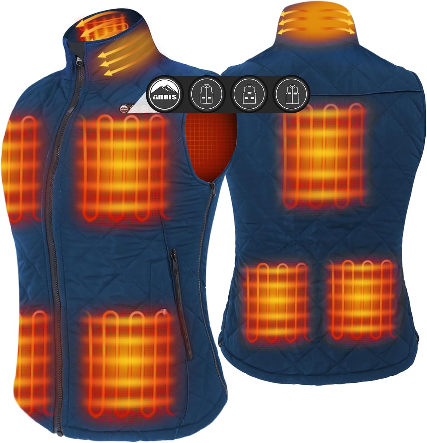 ARRIS Women`s Heated Vest, Size Adjustable 7.4V Electric Warm Vest with Battery...