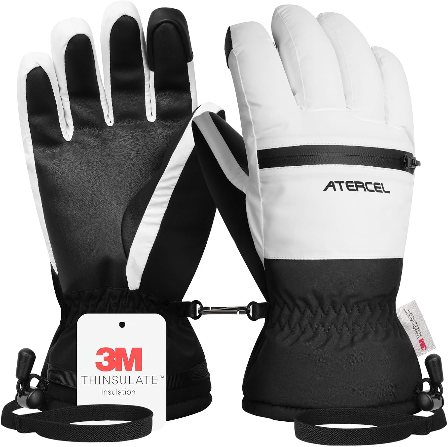 ATERCEL Waterproof Ski Gloves, Warm 3M Thinsulate Gloves, Touchscreen, Ideal for...