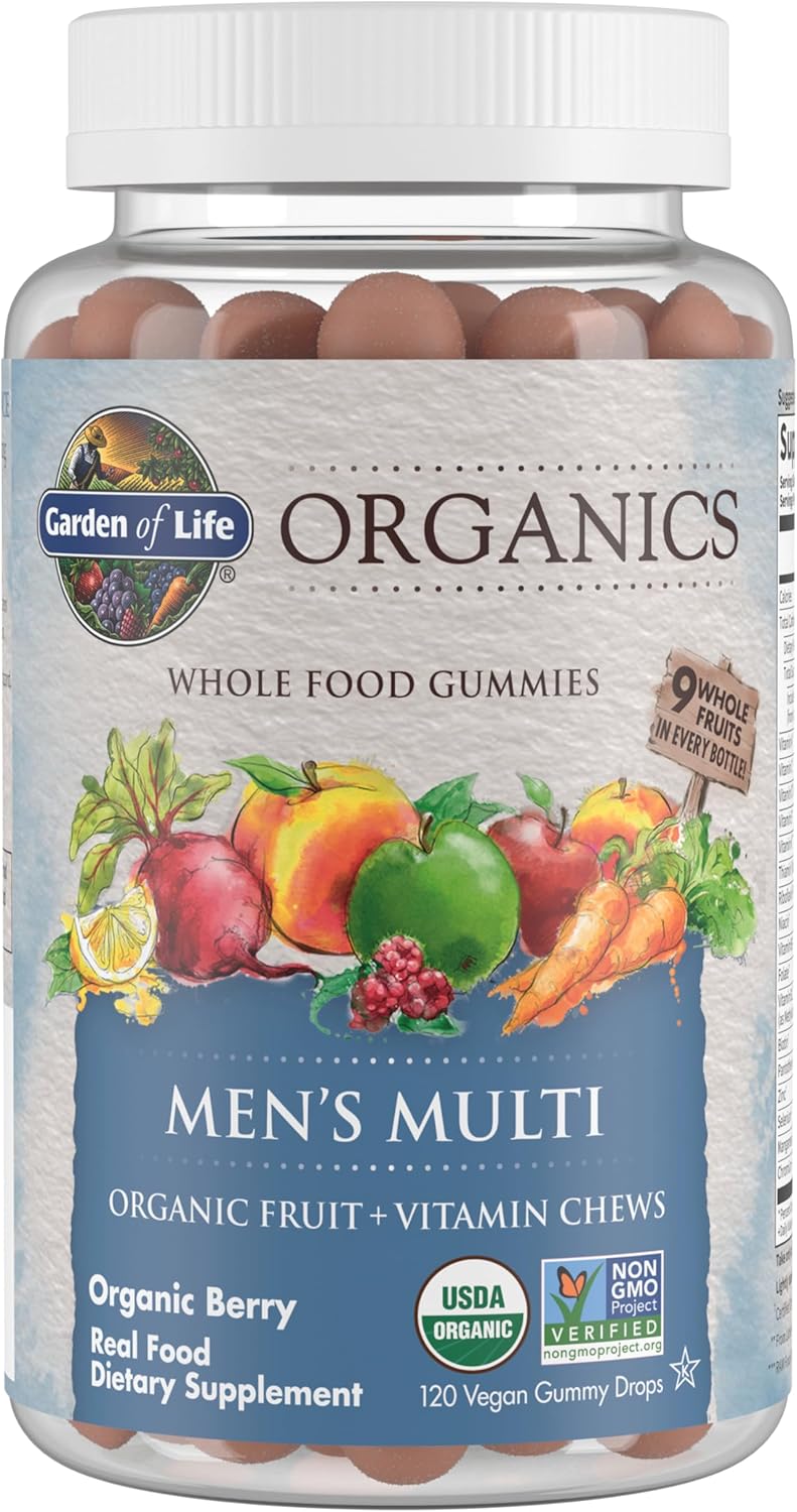 Garden of Life Organics Men's Gummy Vitamins - Berry - Certified Organic, Non-GM...