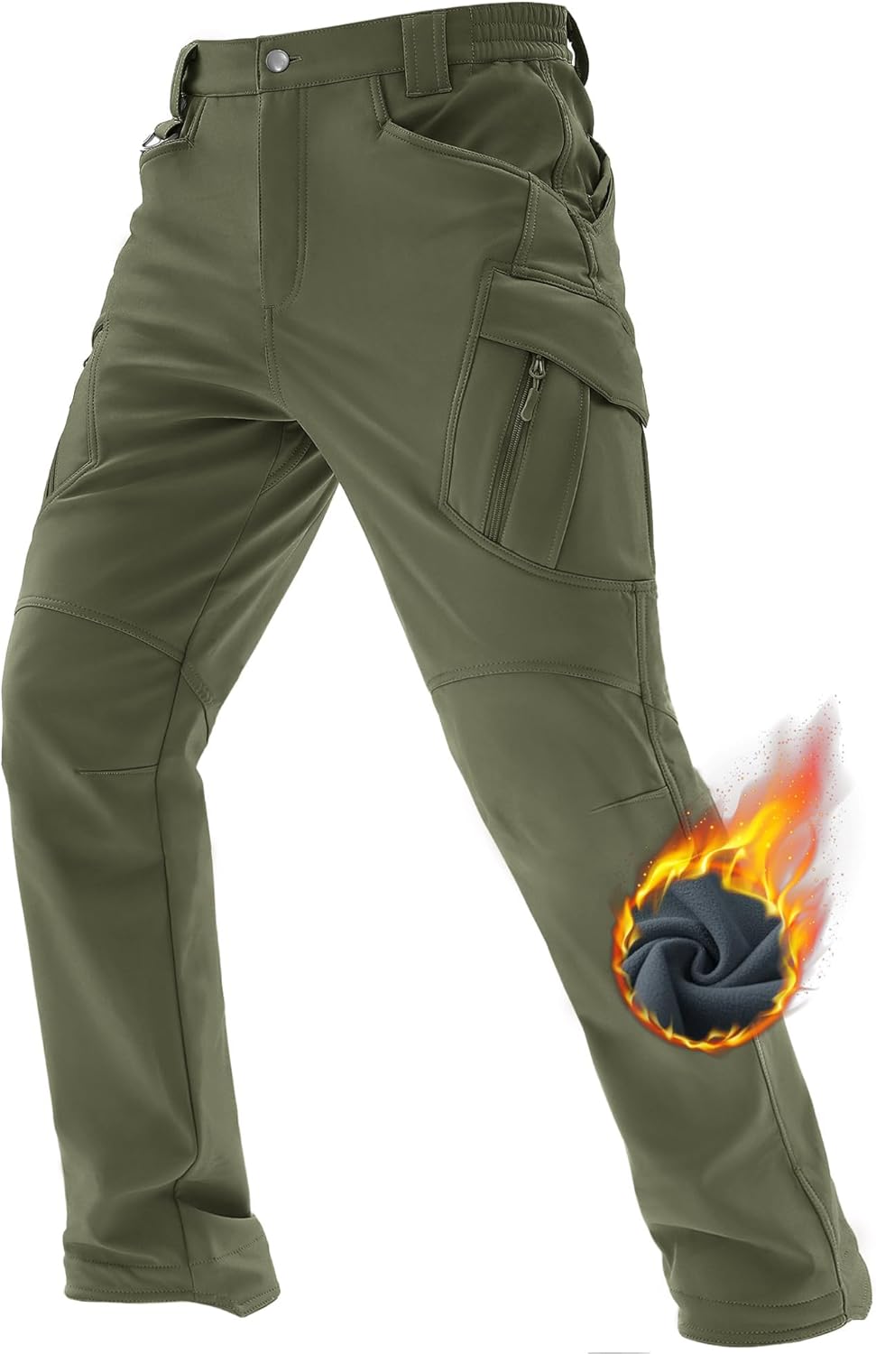 TACVASEN Men's Military Style Ski Trousers Fleece Lined Tactical Water-Resistant...