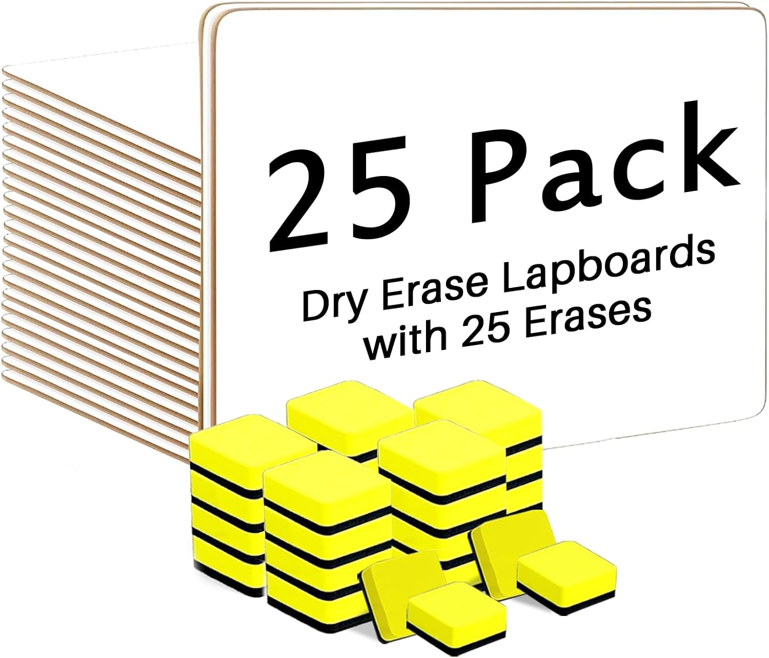Dry Erase Lapboards, HERKKA 25 Pack Double Sided Small Dry Erase Whiteboards 9 x...