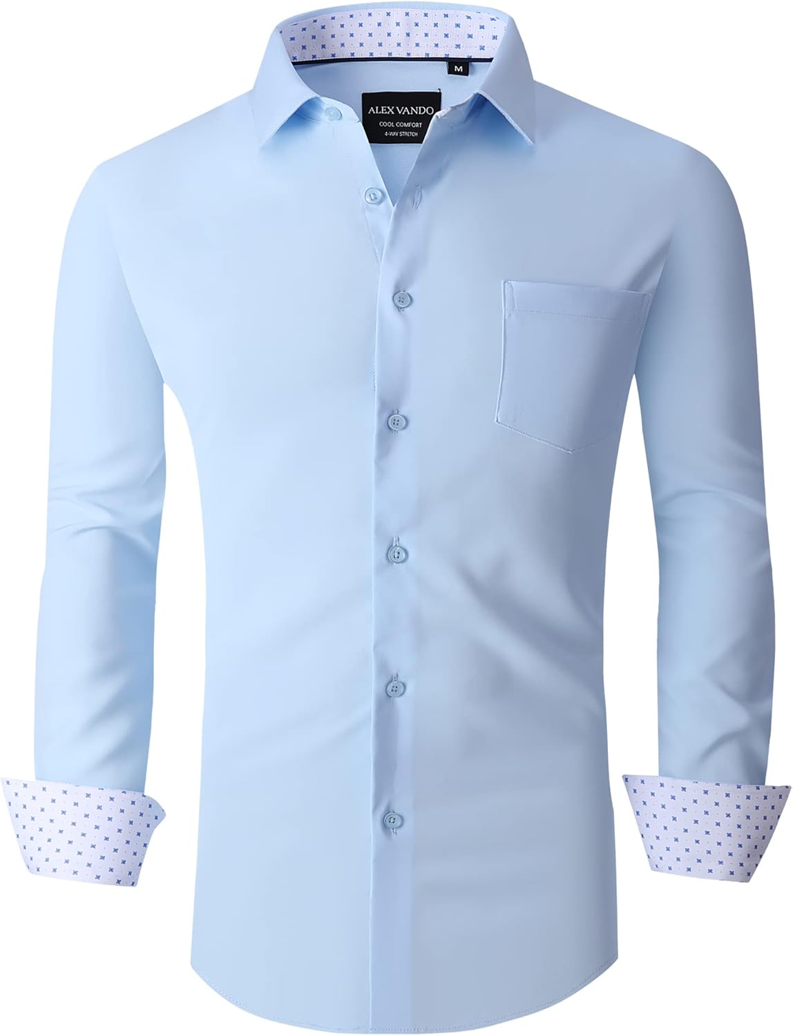 Alex Vando Mens Dress Shirts Regular Fit Long Slee...