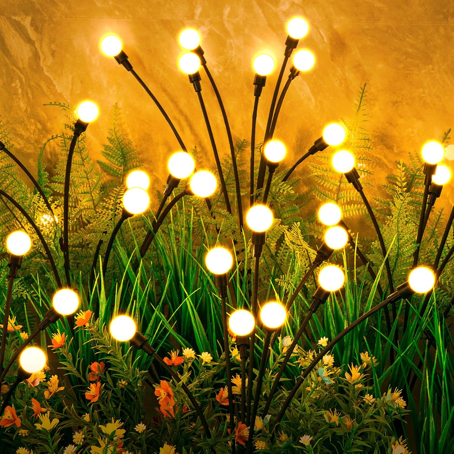 ASMAD Solar Garden Lights, 12 Pack 96 LED Solar Outdoor Lights, Outdoor Decorati...