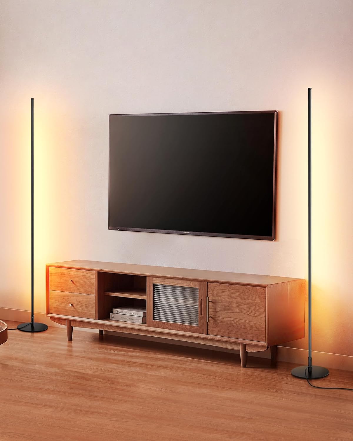 DEWENWILS LED Corner Floor Lamp, Set of 2 Modern D...