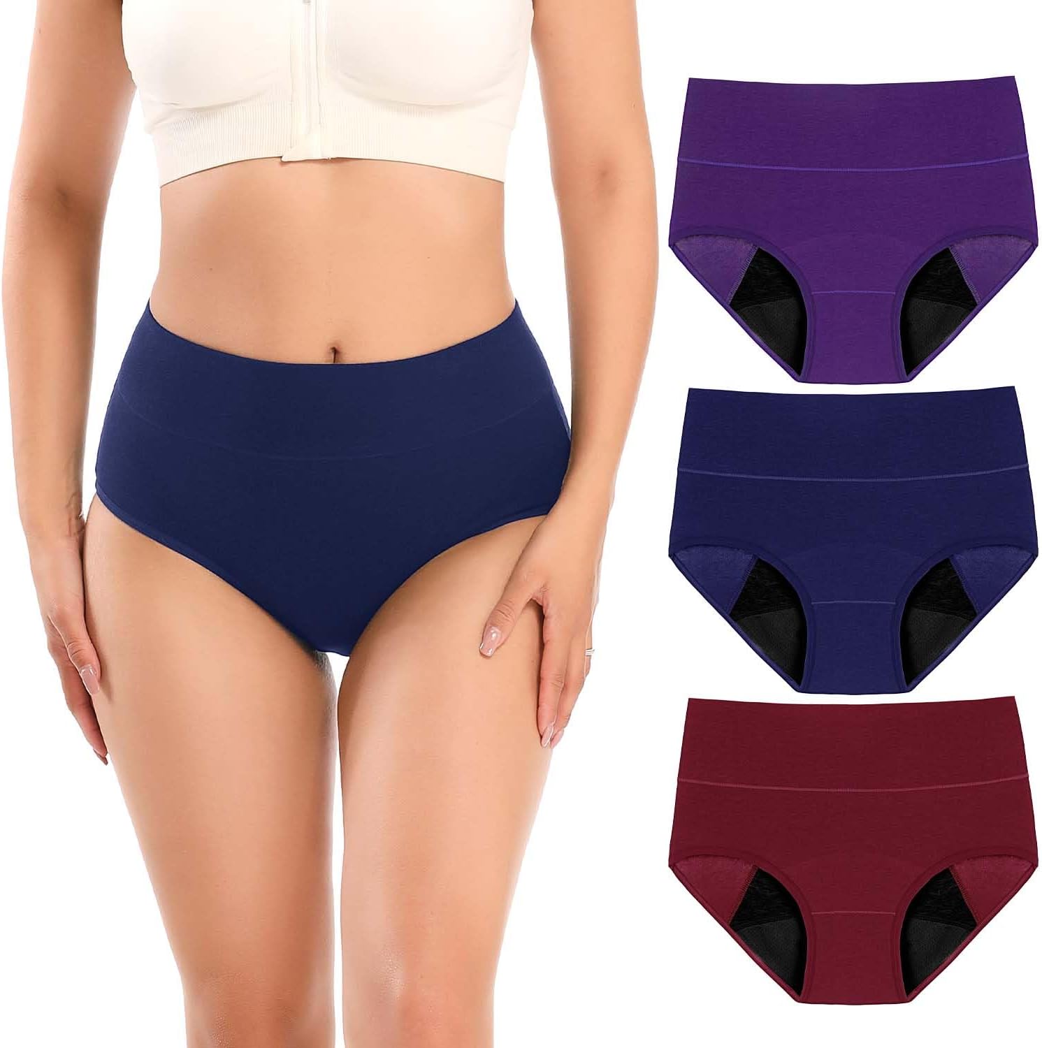 Molasus Incontinence Underwear for Women Absorbency Period Leakproof Panties Mul...