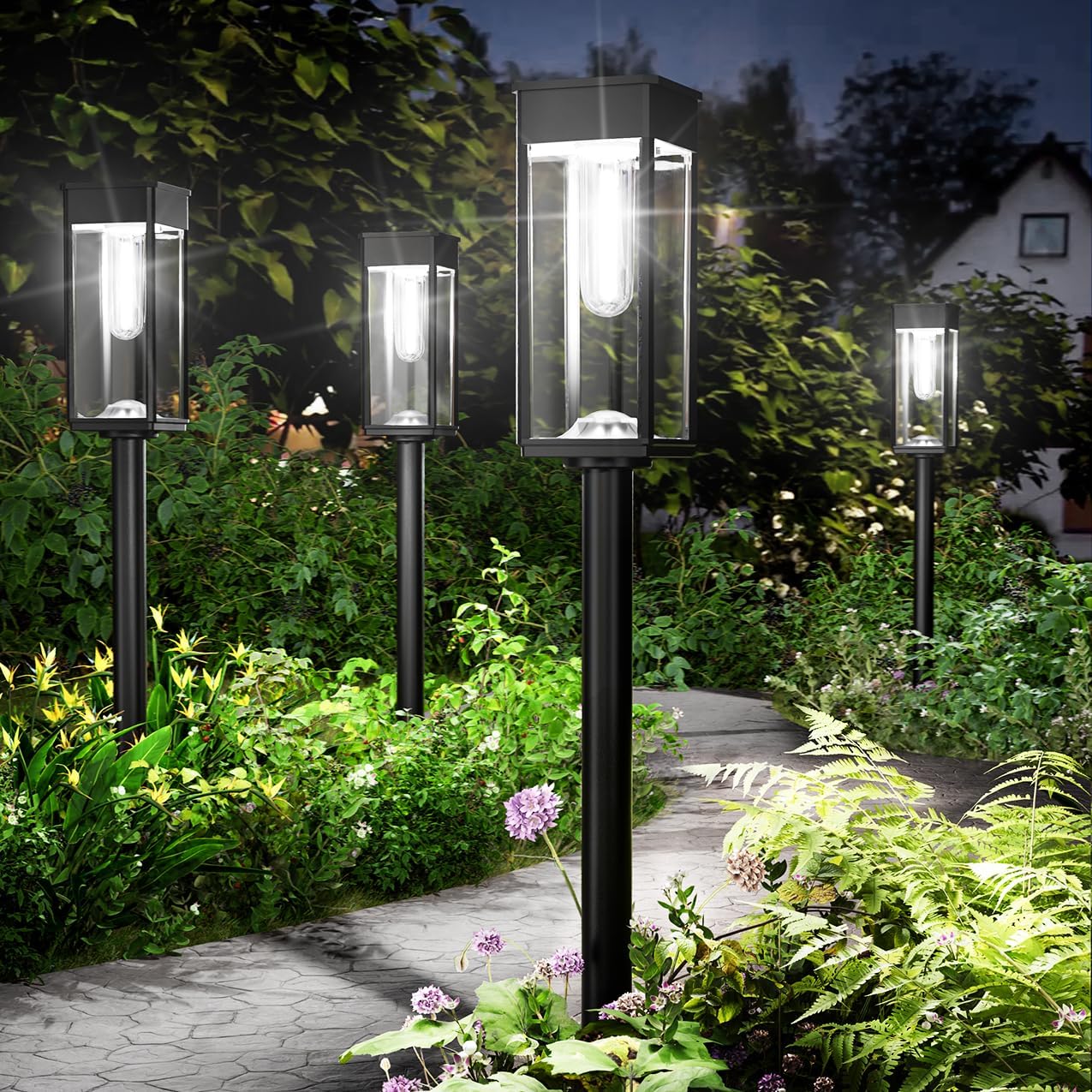 Super Bright Solar Pathway Lights Outdoor,8 Pack Solar Lights Outdoor,IP65 Water...