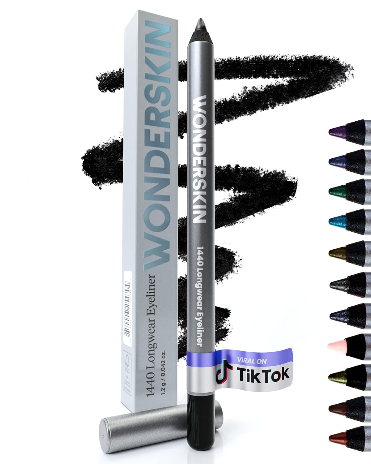 Wonderskin 1440 Longwear Black Waterproof Eyeliner Pencil - Sharpenable Black Ey...