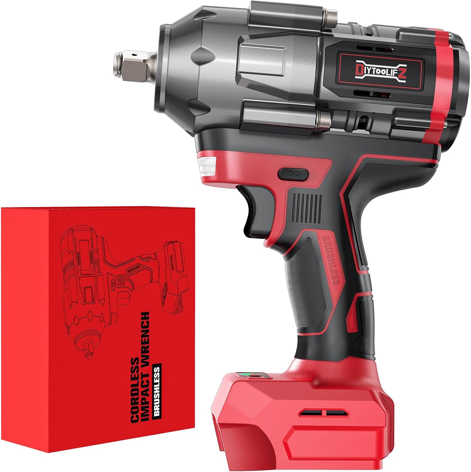 Cordless Impact Wrench 1/2 inch for Milwaukee 18V Battery, 900Ft-lbs(1200N.m) Hi...