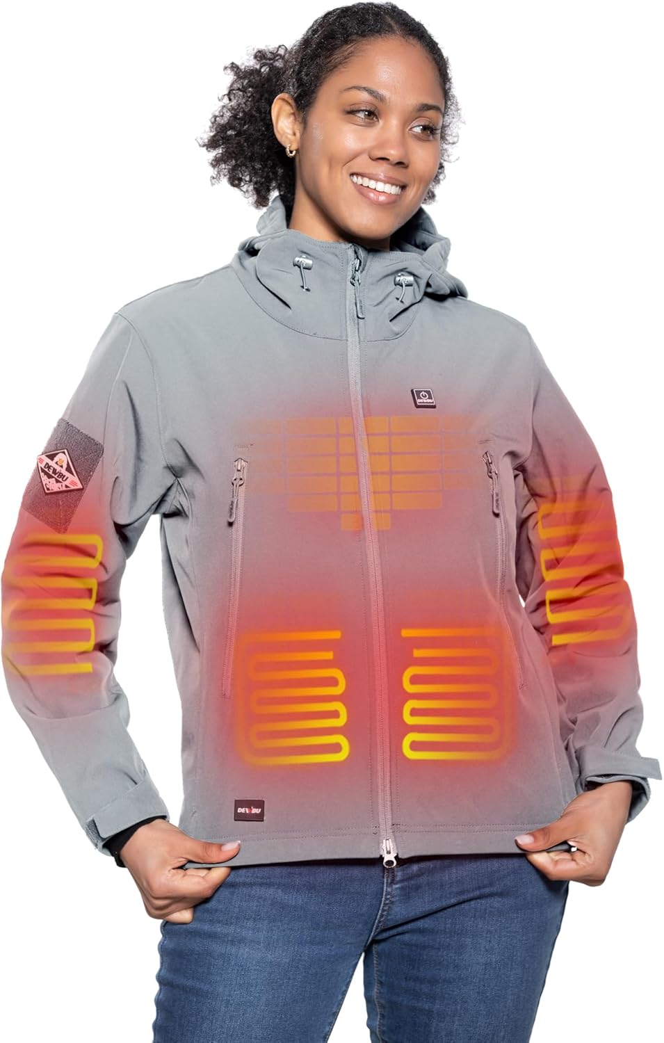 DEWBU Heated Jacket for Women with 12V Battery Pack Winter Outdoor Soft Shell El...