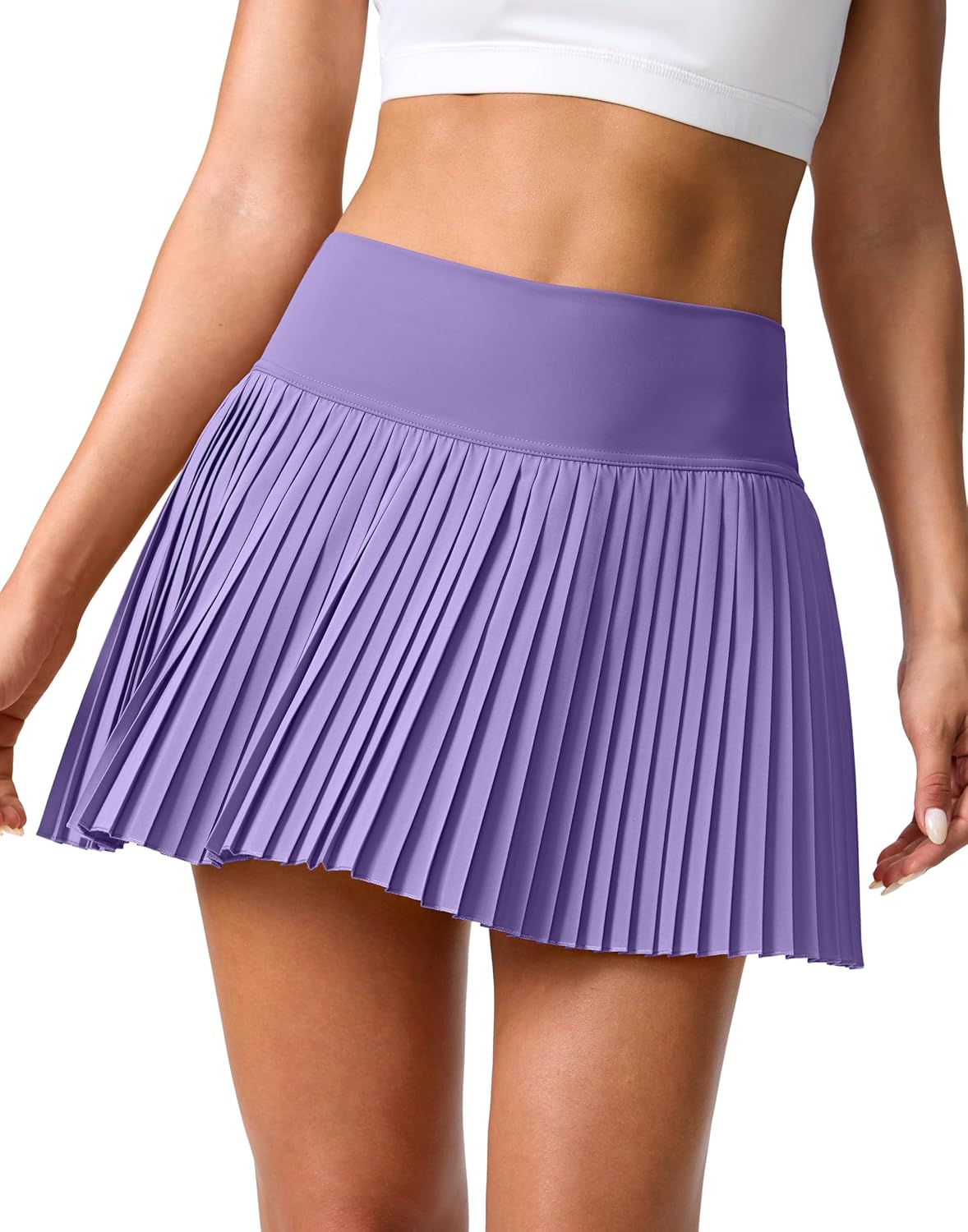 SANTINY Pleated Tennis Skirt for Women with Pockets Shorts Women's High Waisted...