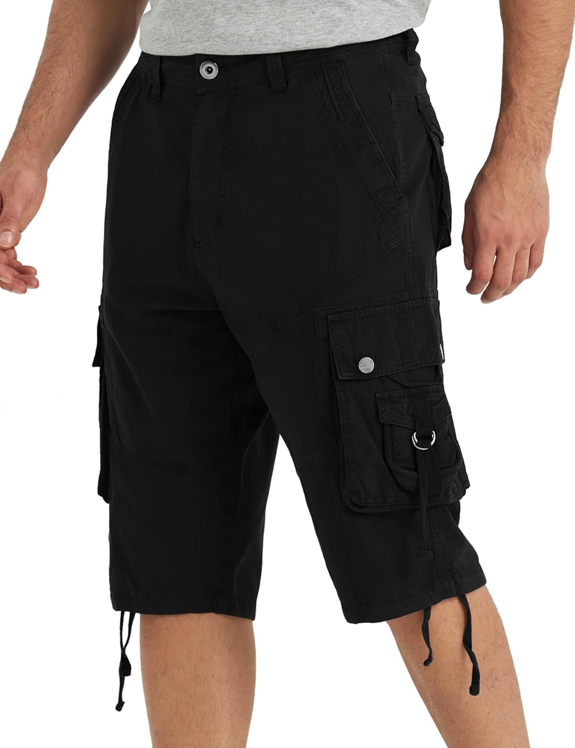 Cargo Shorts for Men Below The Knee Mens Cargo Shorts with Multi-Pockets Men's L...