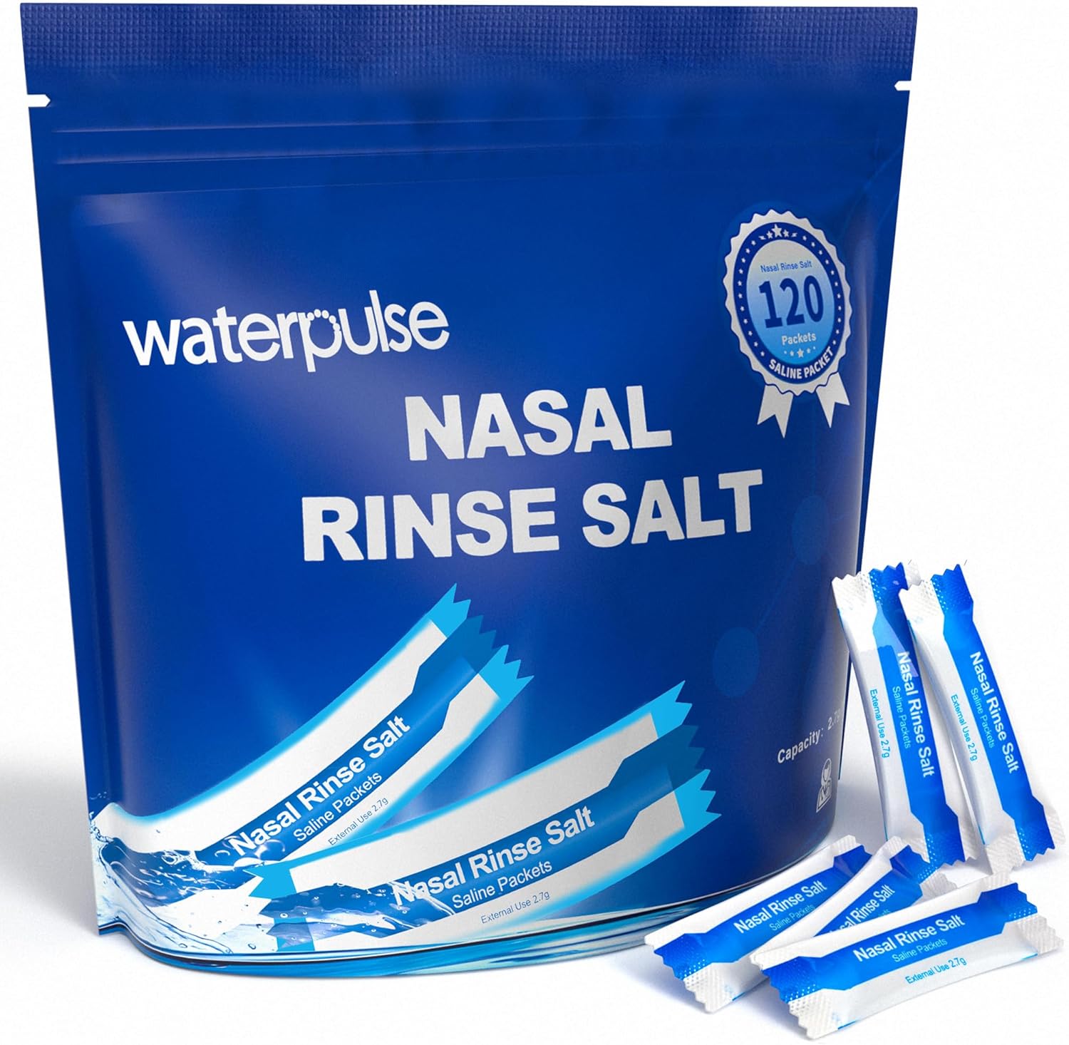 120 Saline Packets,Sinus Rinsing Packets for Neti Pots,Neti Pot Salt Packets Ind...