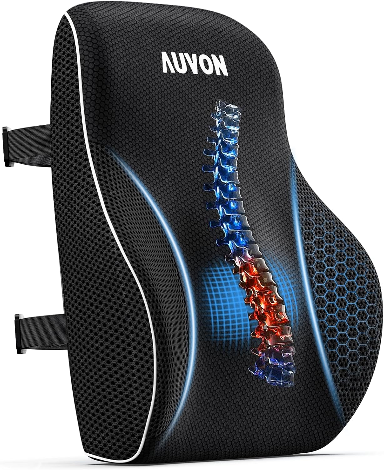 AUVON Lumbar Support Pillow for Office Chair with Patented Bulge for Lower Back...