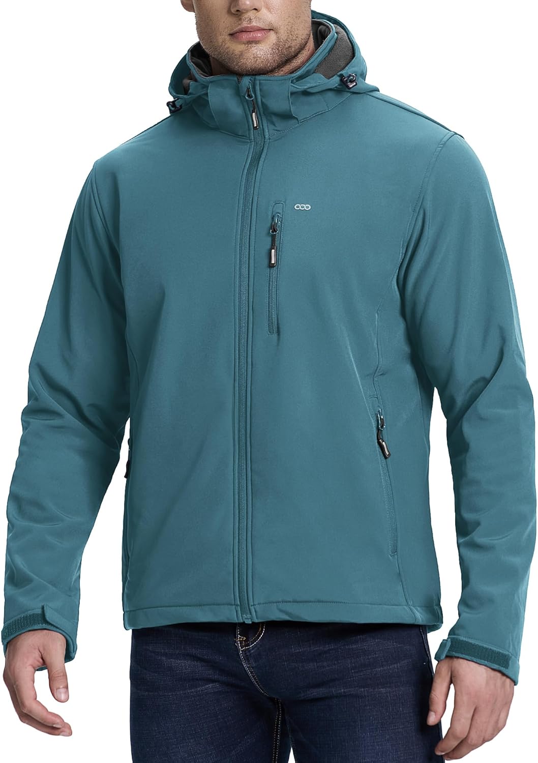 33,000ft Men's Softshell Jacket with Hood Fleece Lined Windbreaker Lightweight W...