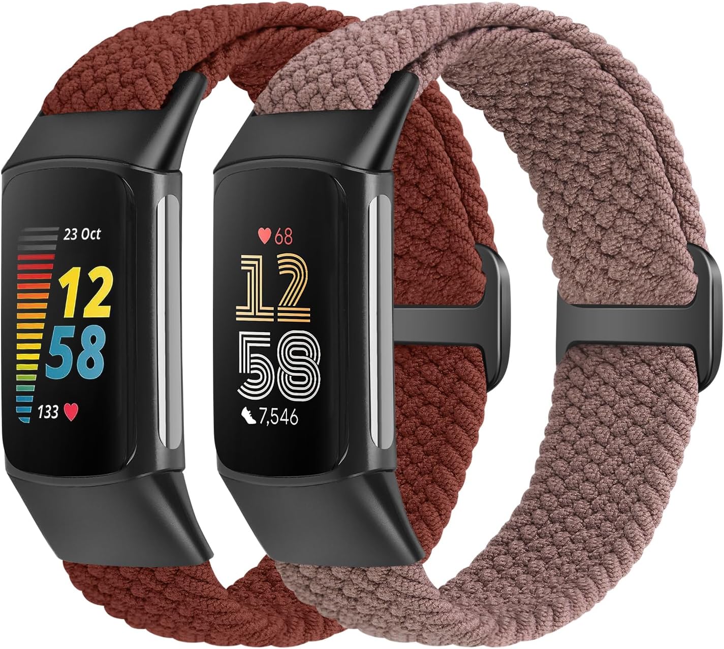 SHIJZWD Elastic Braided Straps Compatible with Fitbit Charge 5/Fitbit Charge 6,...