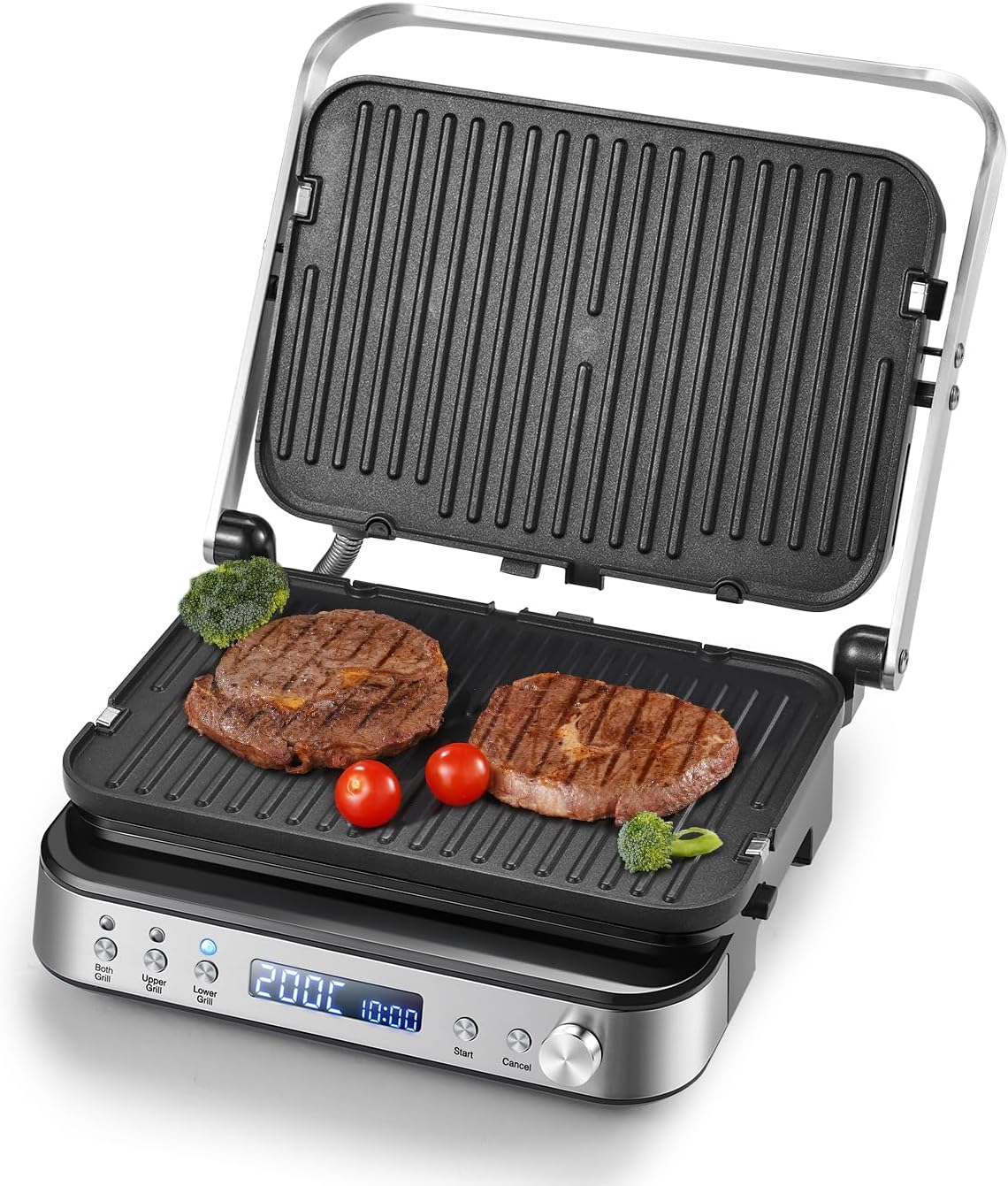 AMZCHEF 4 in 1 Electric Health Grill, Griddle, Panini Press, Waffle&Sandwich Mak...