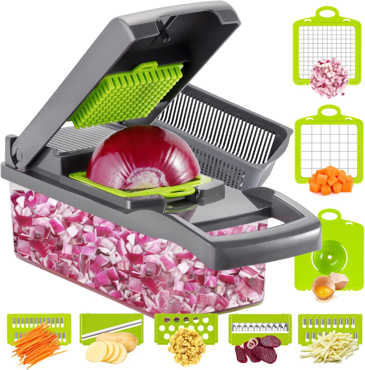 Ourokhome Vegetable Chopper Onion Cutter, 12 in 1 Professional Mandoline Slicer...