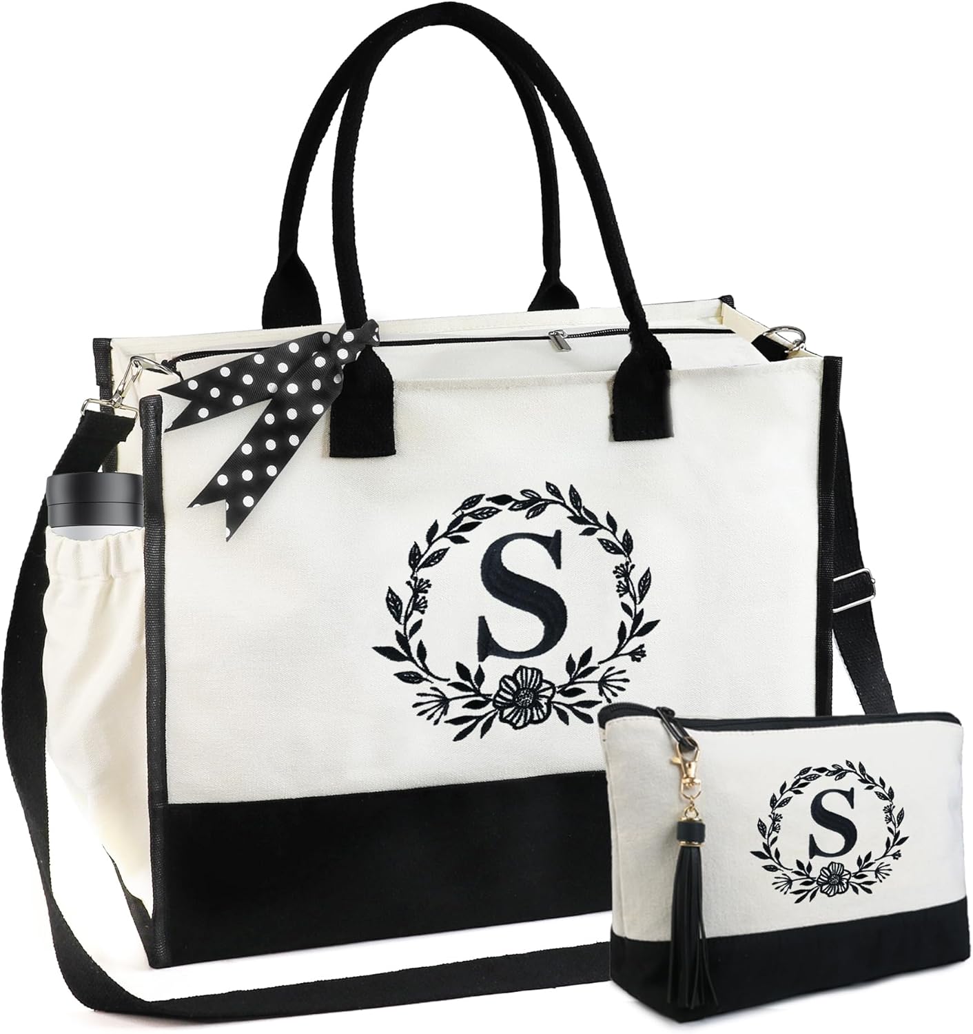 BeeGreen Valentine's Day Gifts for Women Canvas/Jute Zipper Tote Bag, Personaliz...