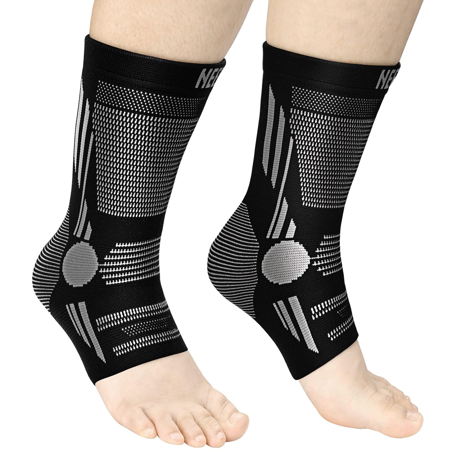 NEENCA Ankle Brace for Pain Relief, 2 Pack Compression Ankle Sleeves Set. Ankle...