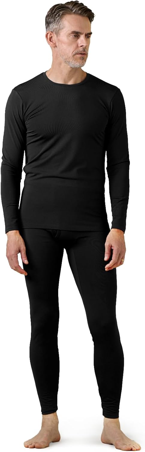 LAPASA Men's Fleece Lined Thermal Underwear Set, Light/Mid/Heavyweight Warm Long...