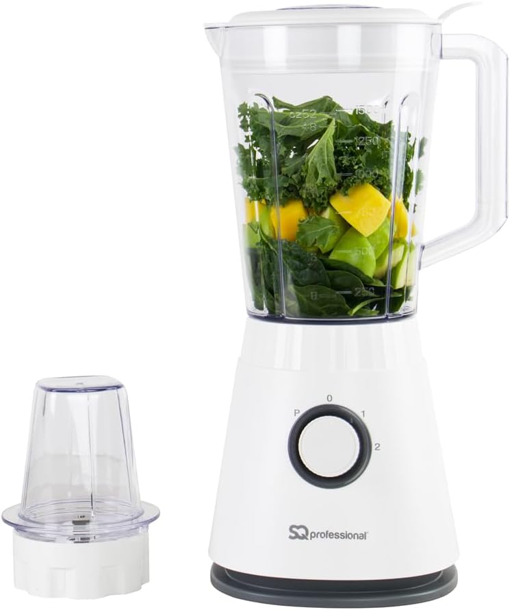 SQ Professional Blitz 600W Blender with 1.5L Plastic Measuring Jug & Grinder Ble...