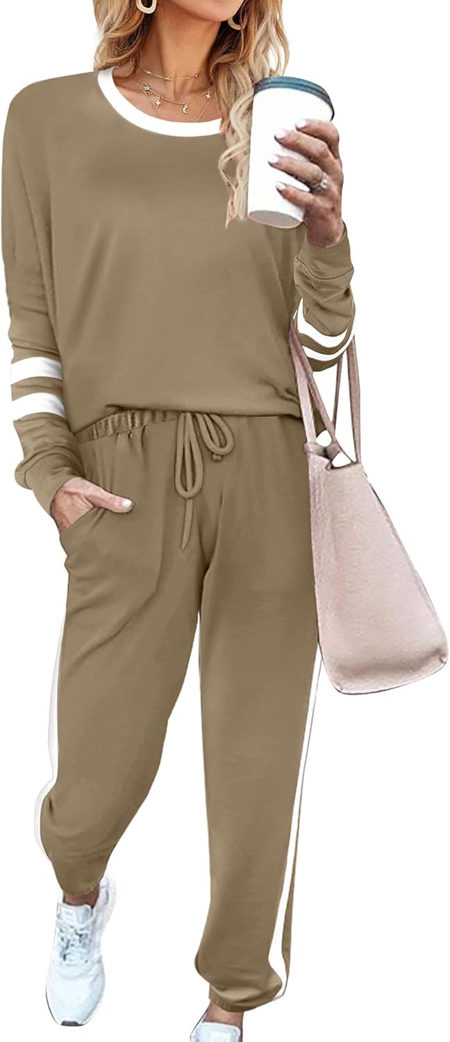 Aloodor Sweatsuit for Women 2 Piece Outfits for Womens Crewneck Sweatshirts Pull...