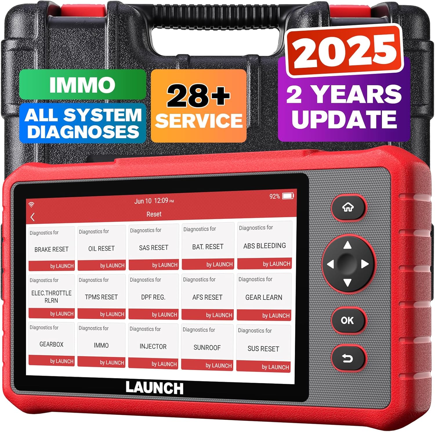 LAUNCH OBD2 Scanner CRP909X, 28+ Reset Services Ca...