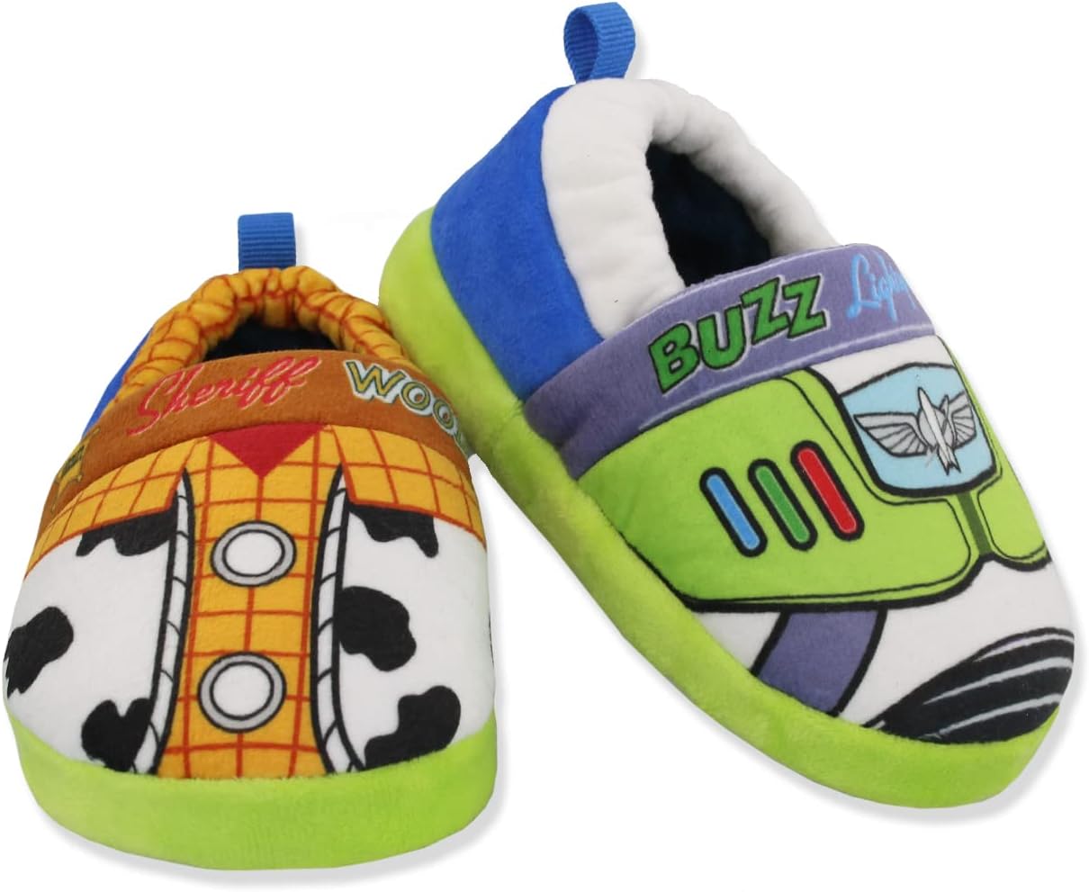 Disney Toy Story Woody Buzz Boys Toddler A-Line Slippers 5-6 Toddler Multicolor