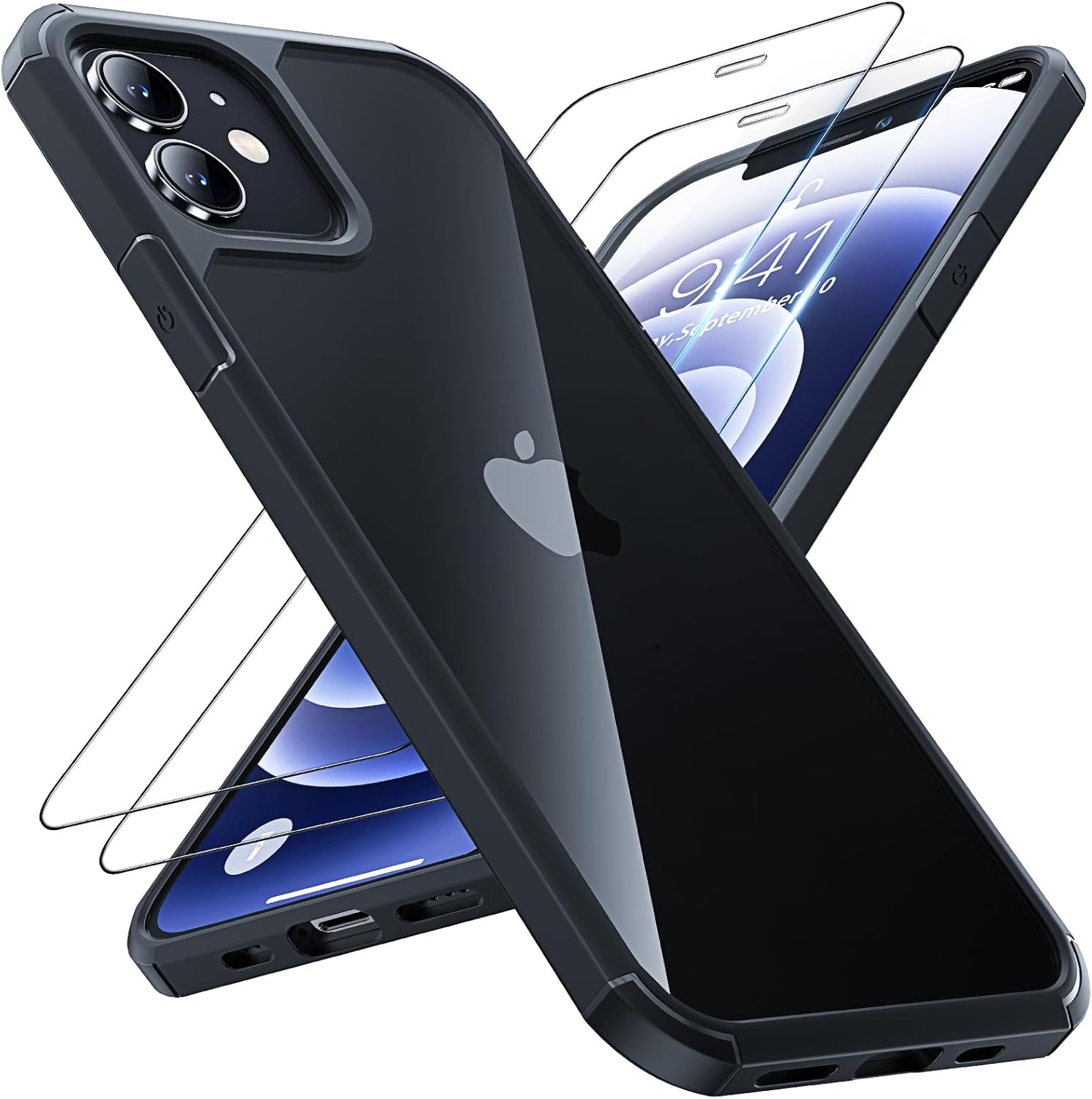 TAURI 3 in 1 for iPhone 12 Case/iPhone 12 Pro Case, and 2X HD Screen Protector,...
