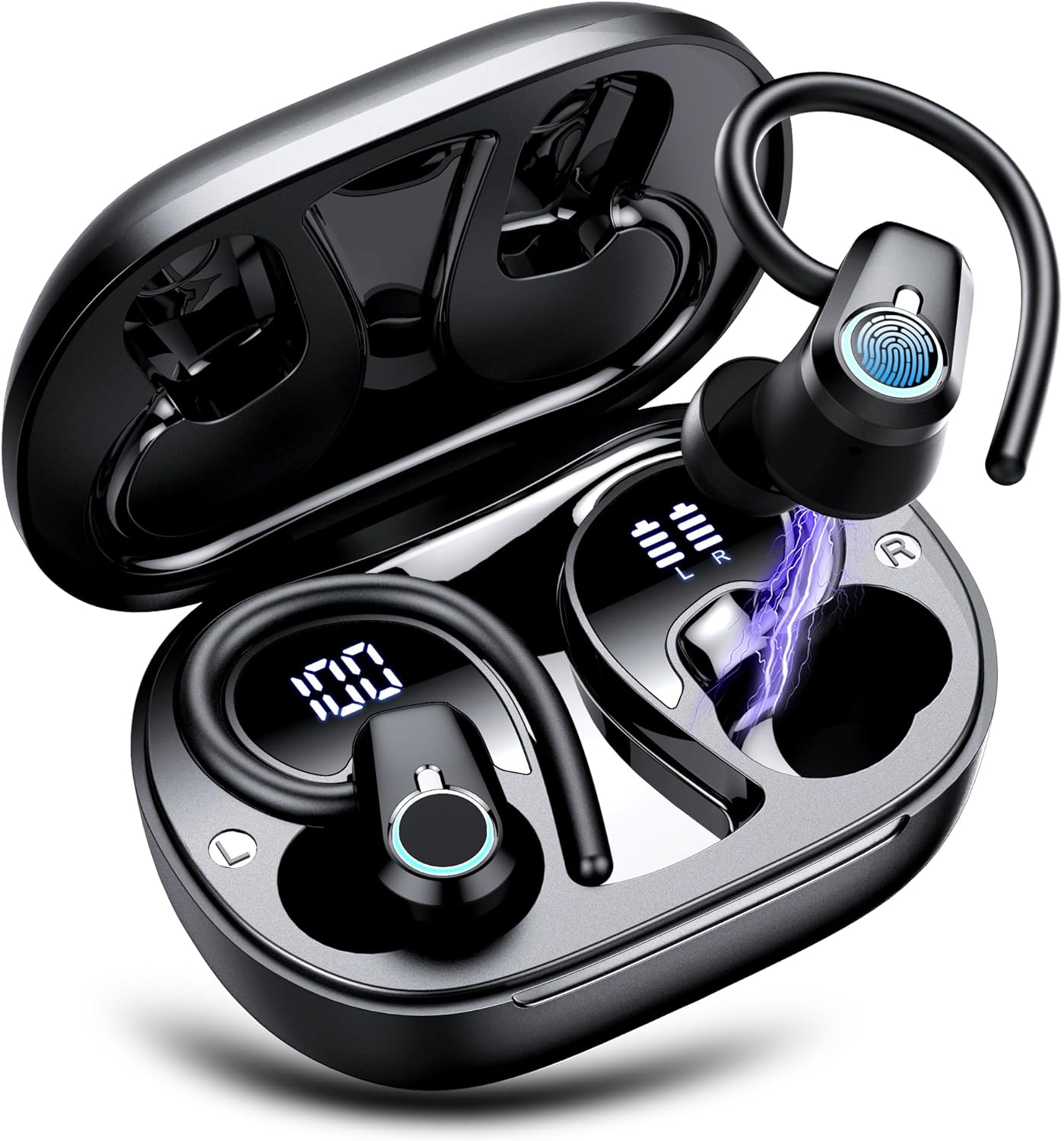 Wireless Earbuds, 2023 Bluetooth Headphones 5.3 Sport, 50H Ear buds with Earhook...